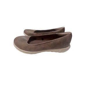 Skechers Womens Go Walk 5 Slip-On Shoes Size 8 Brown & White